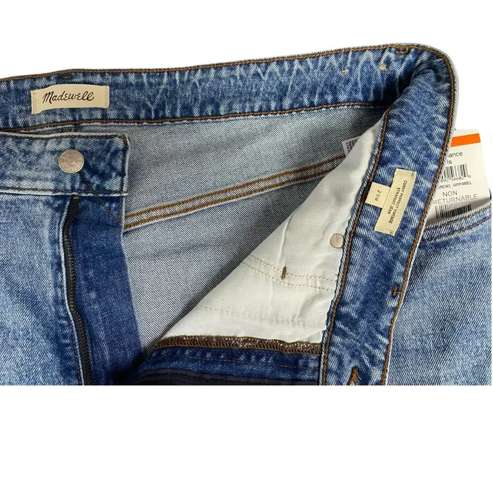 Madewell Curvy Perfect Vintage Straight Jeans, ripped knee | Plus 20W NEW NG864 - Picture 5 of 6